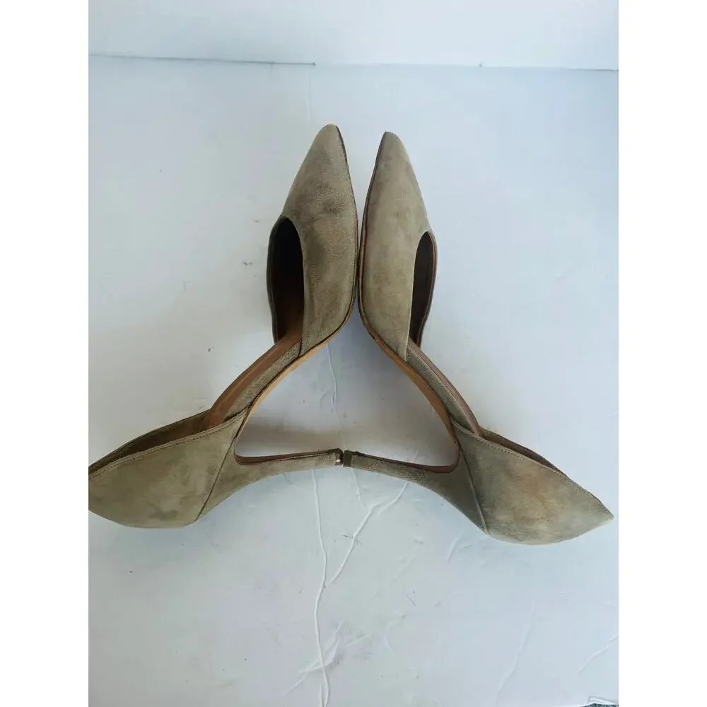 VINCE Celeste Taupe Suede D' Orsay Pointy Toe Heel Pump Shoes Size 8.5M - Picture 5 of 10